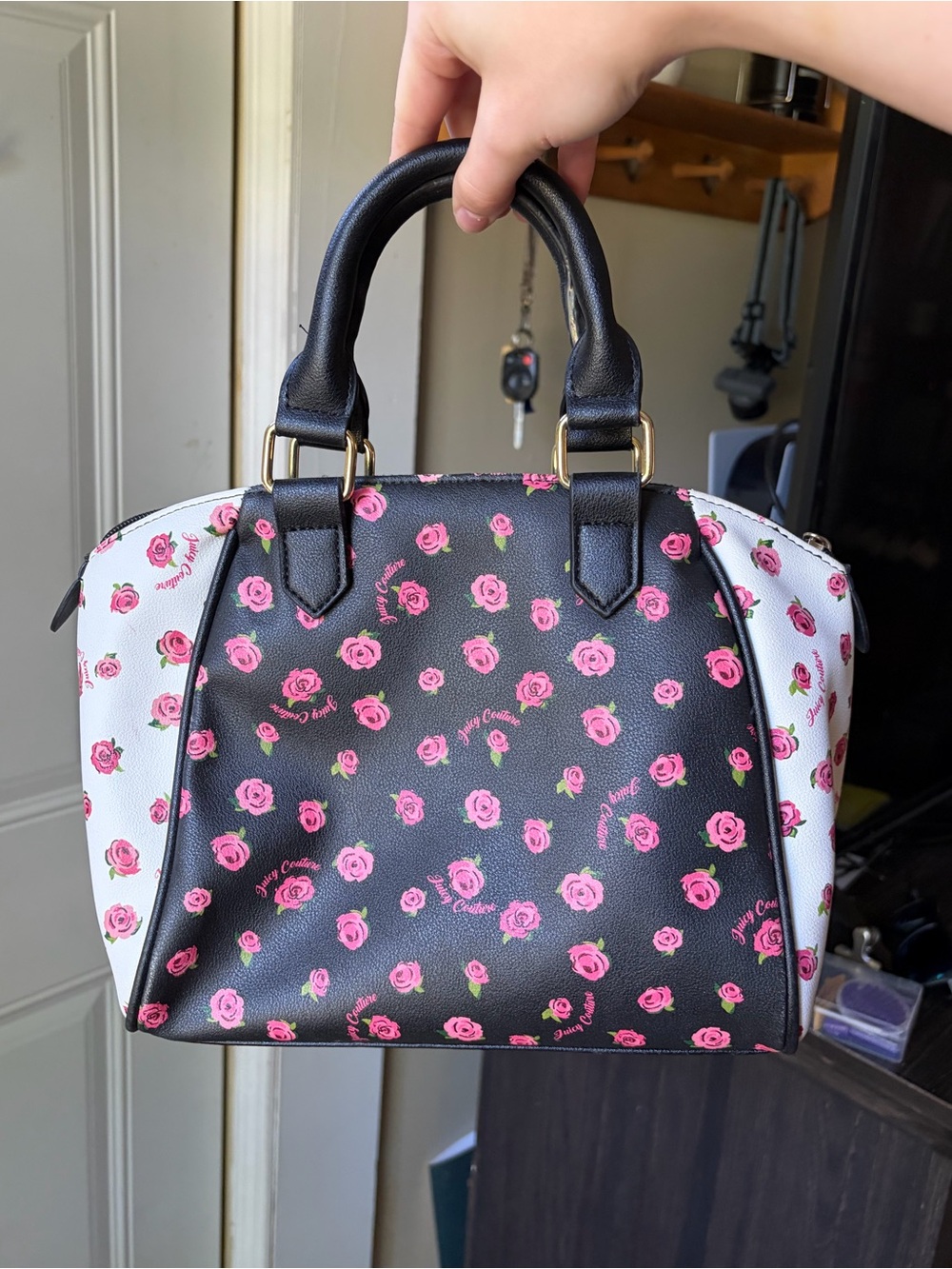 Juicy Couture Rose Shadows Floral Dome Satchel Bag - Picture 2 of 6